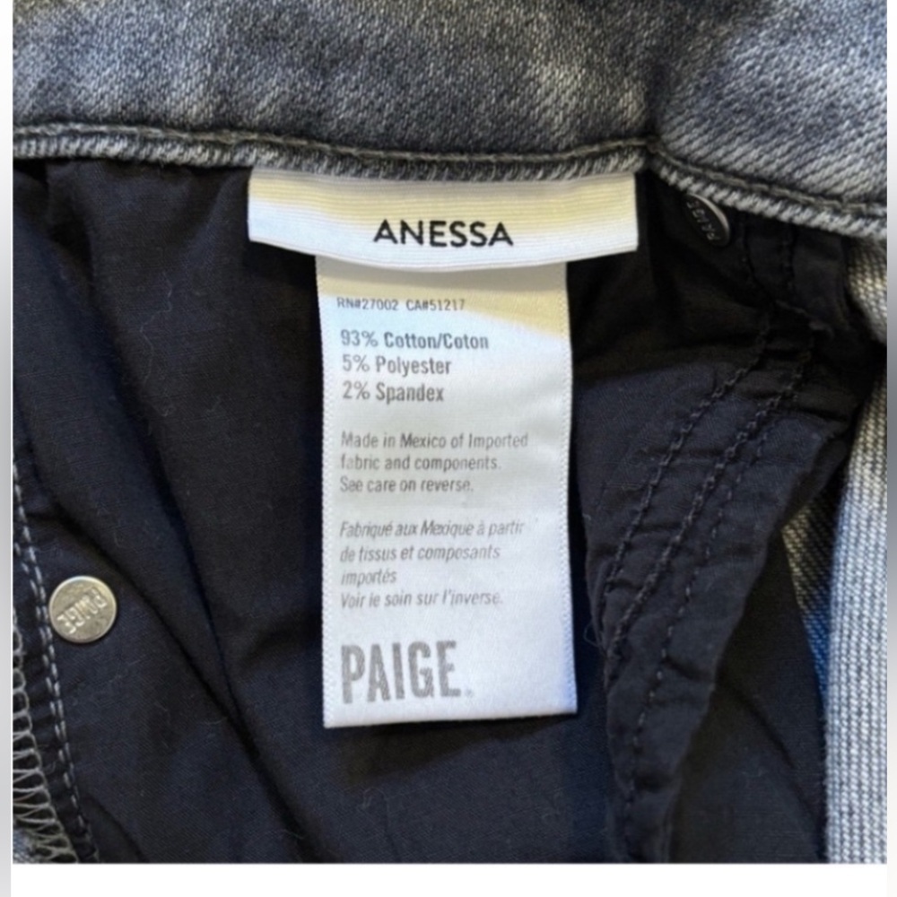 Paige Anessa High Rise Cropped Wide Leg Jeans in Smokey Grey Size 28 Like New - Picture 7 of 11